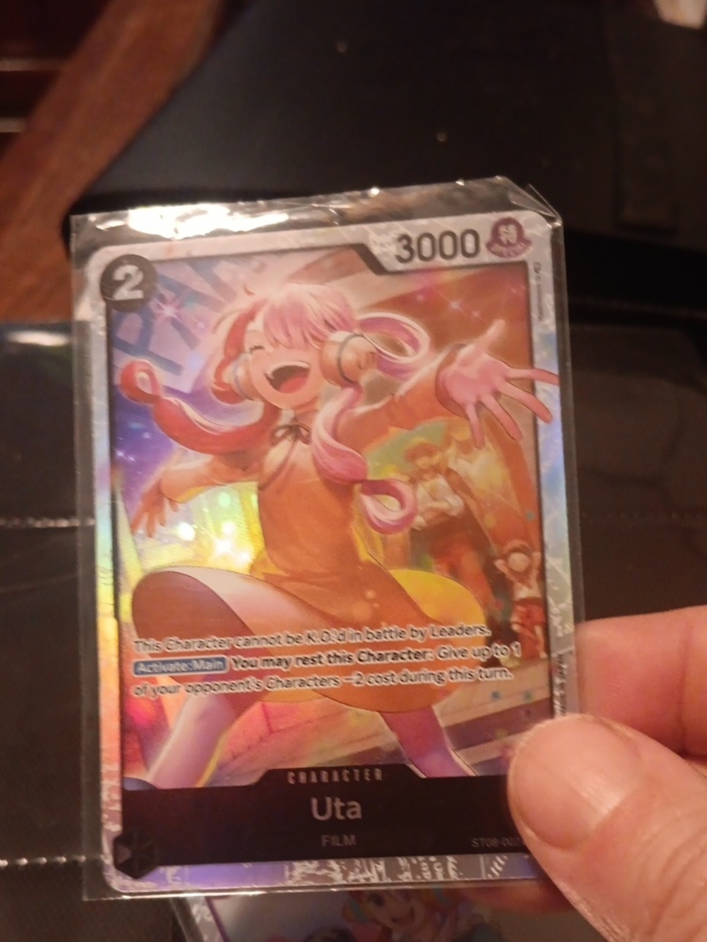 Onepiece Uta Pink Holo Character Card